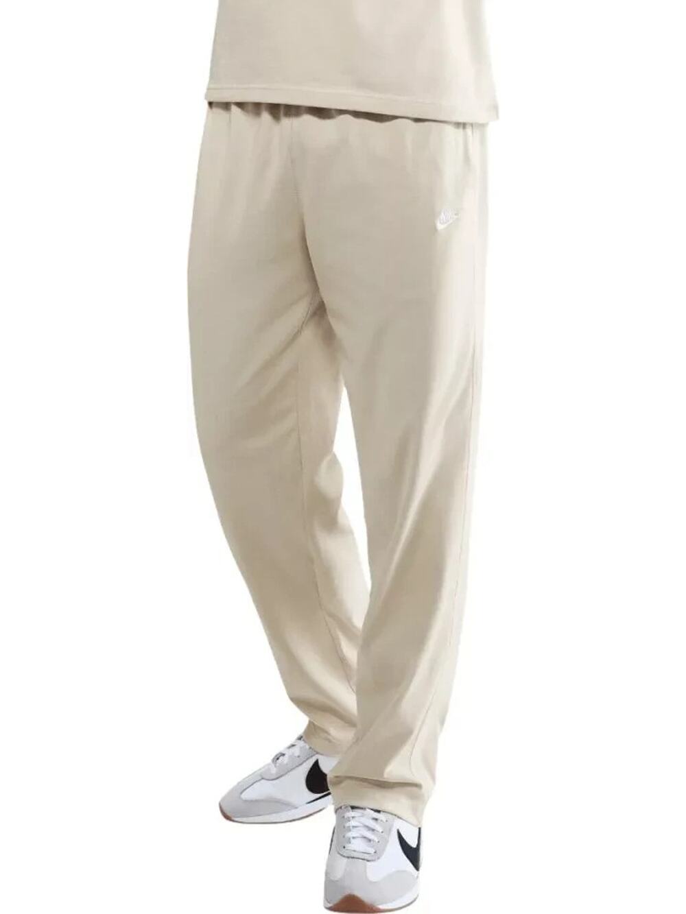 Nike Mens L Large Sportswear Club Knit Pants Open Hem Khaki Beige FQ4332-229 NEW
